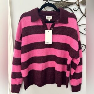 Hush Women's Drew Wool Blend Relaxed Rugby Sweater NWT Size L/XL